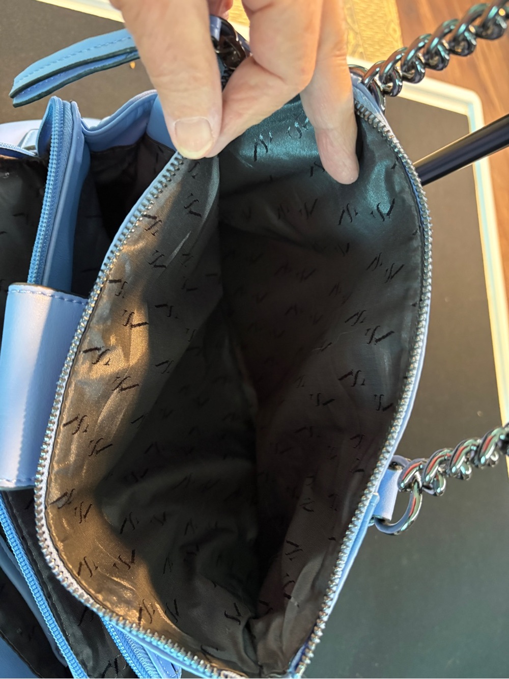 Vera Wang Powder Blue Shoulder Bag - Picture 7 of 10